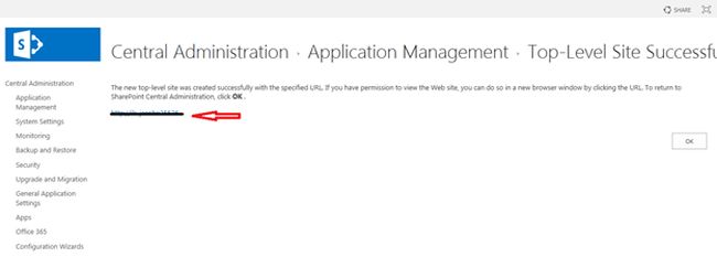 site created successfully